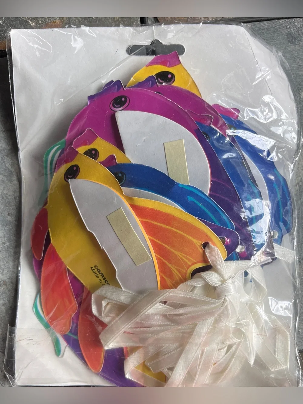Honeycomb ribbon Fish Hanging Decorations - Purple, Blue, Orange 1 set New pack